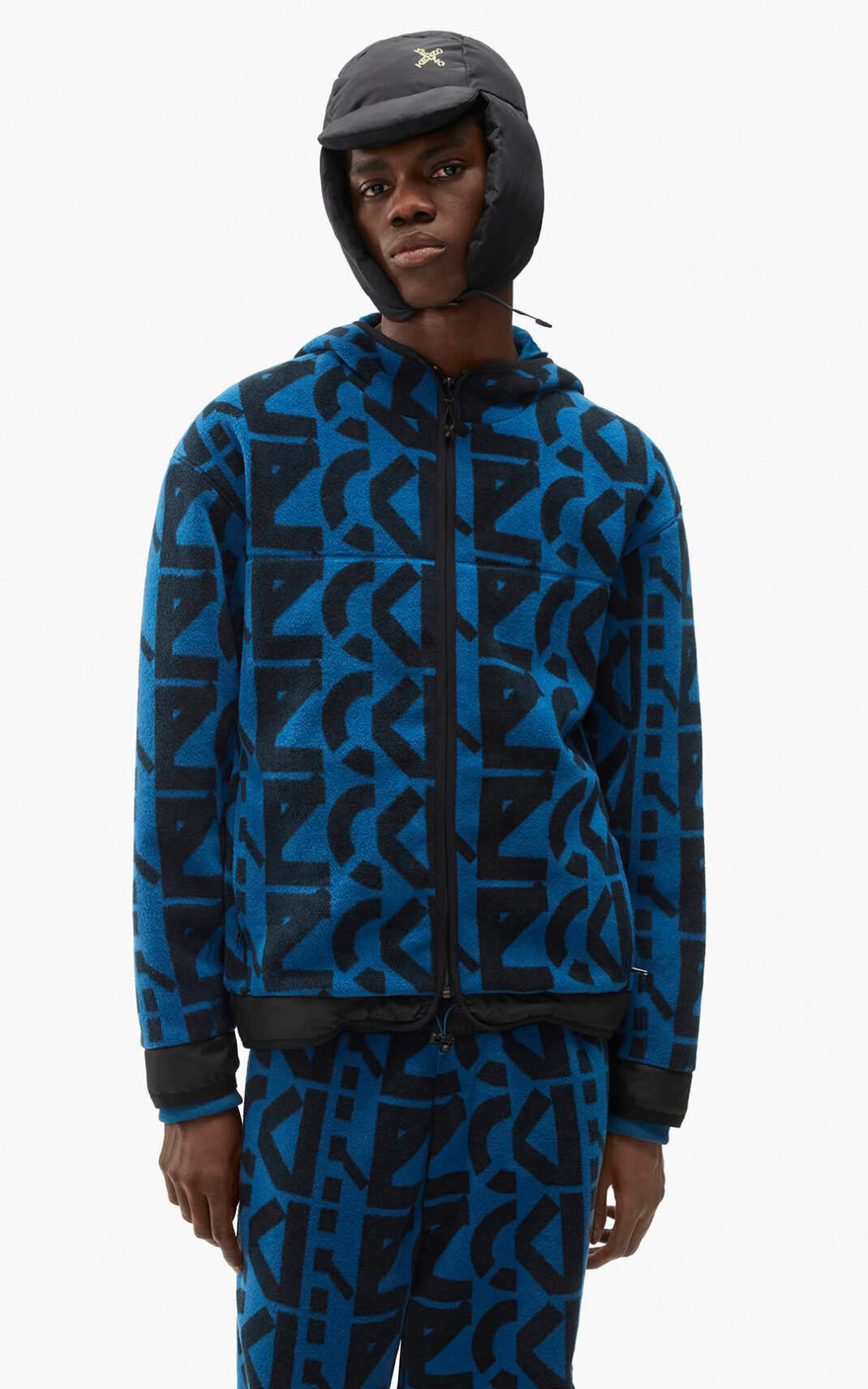 Kenzo zip up monogram Træningstrøje Herre - MørkeBlå DK-669310